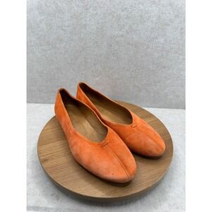 Madewell Suede Ballet Flats 40 Orange Pointed Toe Slip On Minimalist Boho Chic